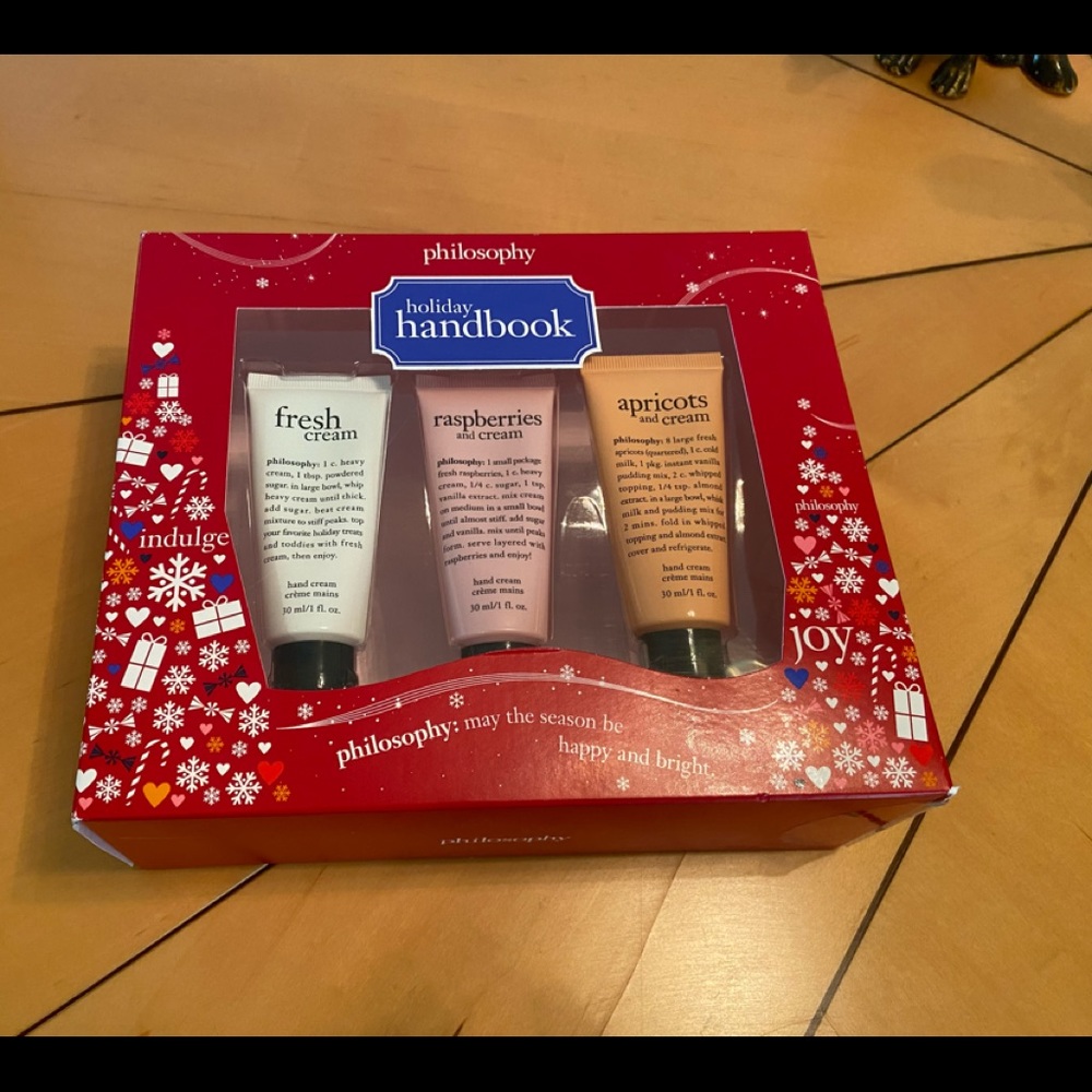Philosophy Holiday Handbook..  3 pack hand cream.